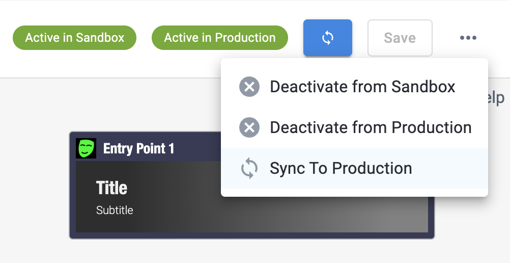 Sync entry point to production