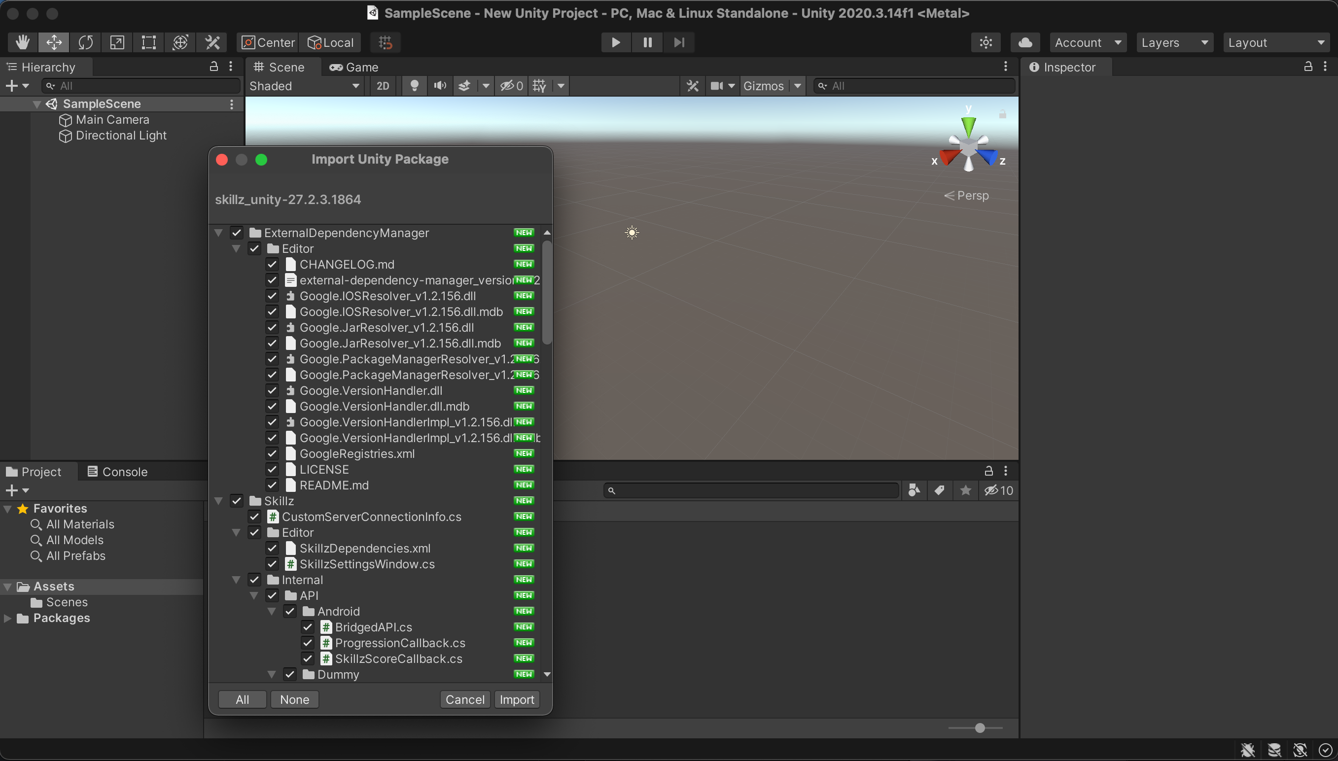 Importing Unity Package